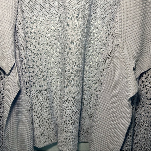 Eileen Fisher Sky Blue 70% Silk Knit 3/4 Sleeve Open-Front Cardigan Size SP - Picture 4 of 12